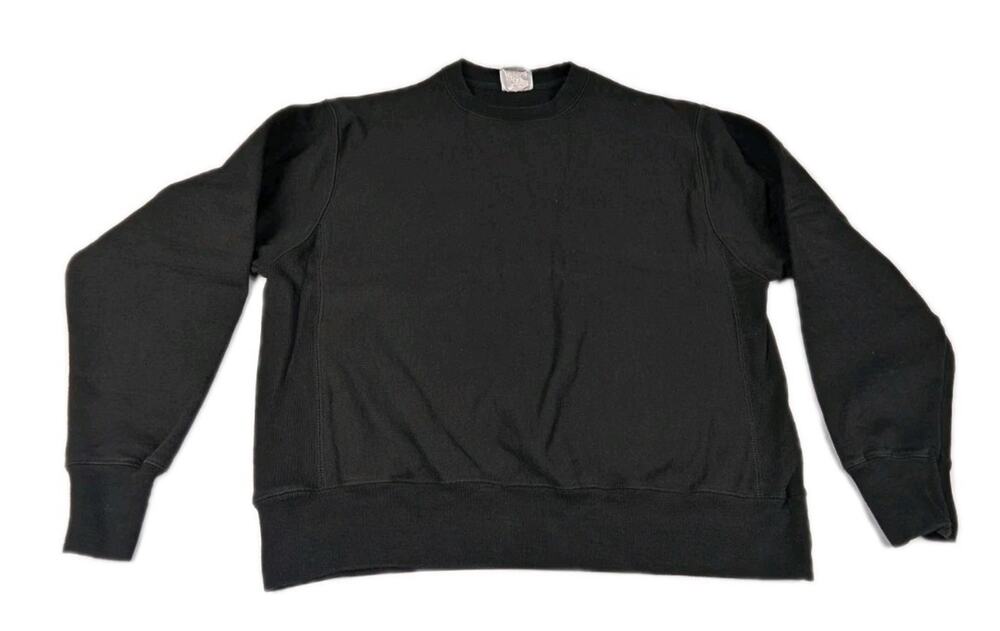 Vintage Champion Heavy Reverse Weave Black Pullover Sweatshirt Size Large